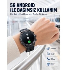 5G Android Akıllı Saat AMOLED Ekran SIM Kart Destekli Kameralı