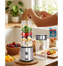 Taşınabilir Cam Blender 450 ml 350 ml Çift Hazneli Smoothie Blender