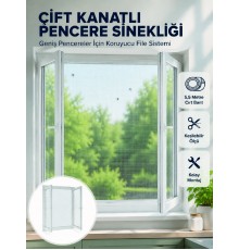Çift Kanatlı Pencere Filesi Cırt Bantlı Sineklik Kolay Takılır