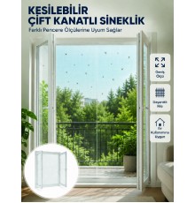 Kesilebilir Çift Kanatlı Pencere Sinekliği Dayanıklı File