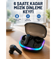 ENC Mikrofonlu Bluetooth 5.4 Kablosuz Kulaklık 40ms Düşük Gecikmeli TWS Kulaklık