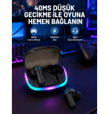 RGB Şarj Kutulu TWS Kablosuz Kulaklık Bluetooth 5.4 HD Voice Type-C Şarj Destekli