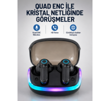 Bluetooth 5.4 Kablosuz KulaklıkQuad ENC Mikrofonlu TWS Kulaklık