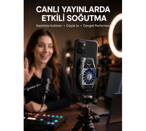 Telefon Soğutucu Fan Güçlü Hava Akışı ile Etkili Soğutma