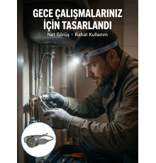 Yüksek Parlaklıklı LED Kafa Feneri Gece Çalışmaları İçin Yüksek Parlaklıklı