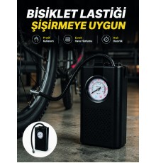 Analog Manometreli Kompakt Araç Hava Pompası Lastik Şişirme Cihazı