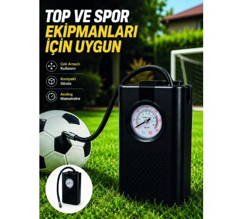 Çok Amaçlı Taşınabilir Hava Pompası Araç Bisiklet Top Lastik Şişirme Pompası