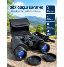 Taşıma Çantalı 20x Dürbün Hassas Odaklama Geniş Görüş Açılı Profesyonel Dürbün