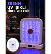 UV Işıklı Şarj Edilebilir Sinek Yok Edici Elektrikli Lamba Beyaz