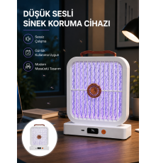 Masaüstü Şarjlı Elektrikli Sinek Öldürücü UV Teknolojili Beyaz Cihaz
