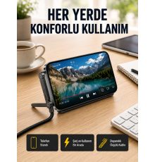240W Type-C to Type-C Katlanabilir Standlı Hızlı Şarj Kablosu