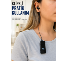 Klipsli Bluetooth Kulaklık Kısa Kablolu Tek Kulaklık Taşınabilir Günlük Kullanım