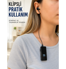 Klipsli Bluetooth Kulaklık Kısa Kablolu Tek Kulaklık Taşınabilir Günlük Kullanım