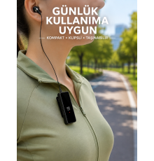 Taşınabilir Bluetooth Kulaklık Dijital Göstergeli Klipsli Tek Kulaklıklı Kompakt Cihaz