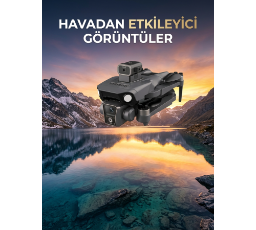 Çift Kameralı GPS Drone Geniş Açılı Havadan Görüntüleme Sistemi