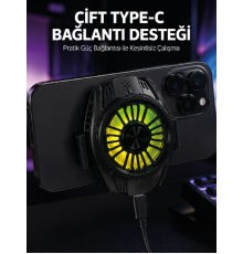 Manyetik Bağlantılı Çift Type-C Girişli Telefon Soğutucu