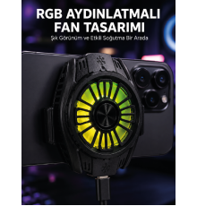 RGB Fan Aydınlatmalı Sessiz Çalışan Telefon Soğutucu
