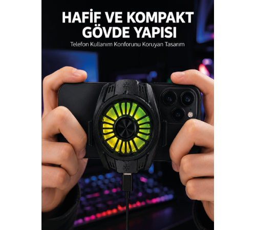 Telefon ve Tablet Uyumlu Manyetik Mobil Soğutucu Fan