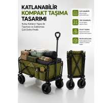 130 KG Taşıma Kapasiteli Katlanabilir Wagon Taşıma Arabası
