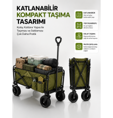 130 KG Taşıma Kapasiteli Katlanabilir Wagon Taşıma Arabası