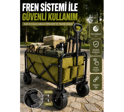 9 CM Kalın Tekerlekli Çok Amaçlı Katlanır Yük Taşıma Arabası