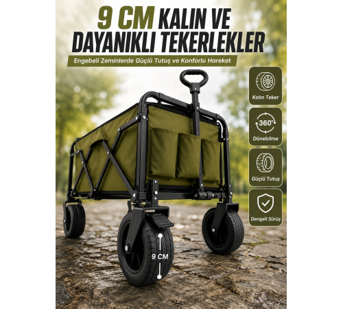 Extra Cepli Katlanabilir Wagon Arabası ile Pratik ve Düzenli Taşıma