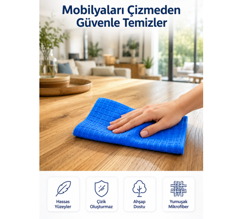 Profesyonel Mikrofiber Temizlik Bezi Çok Amaçlı Yüksek Emici Çizmeyen Temizlik Bezi 40x40 cm