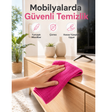 Çok Amaçlı Pembe Mikrofiber Bez Çizmeden Etkili Yüzey Temizliği