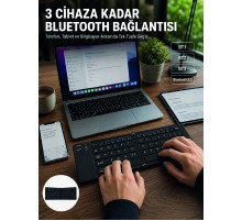 Katlanır Bluetooth Klavye Telefon Tablet Laptop Uyumlu Kablosuz Klavye