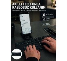 Taşınabilir Katlanabilir Bluetooth Klavye iOS Android Windows Uyumlu