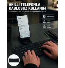 Taşınabilir Katlanabilir Bluetooth Klavye iOS Android Windows Uyumlu
