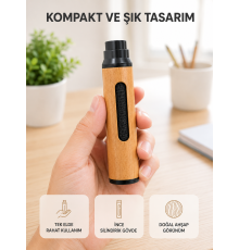 Taşınabilir Dumansız Mini Küllük Ahşap Görünümlü 3 Farklı Uçlu Kompakt Tasarım