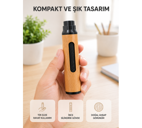 Taşınabilir Dumansız Mini Küllük Ahşap Görünümlü 3 Farklı Uçlu Kompakt Tasarım