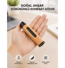 Mini Taşınabilir Küllük 3 Farklı Uç Seçenekli Ahşap Görünümlü Pratik Kullanım