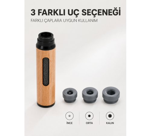 Taşınabilir Küllük İnce Orta Kalın 3 Farklı Uçlu Mini Küllük
