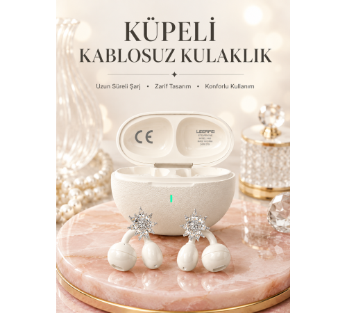 Küpeli Kablosuz Kulaklık Uzun Süreli Batarya Performansı