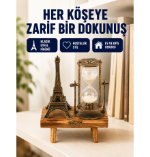 Dekoratif Kum Saati – Ahşap Malzeme, Hediyelik Masa Aksesuarı