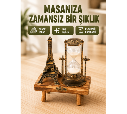 Ev, Ofis ve Kafeler İçin Retro Ahşap Kum Saati Dekorasyonu