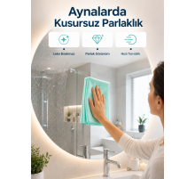 Cam Temizlik Bezi Yüksek Emici Mikrofiber Bez Cam Ayna ve Vitrin Temizliği