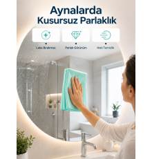 Cam Temizlik Bezi Yüksek Emici Mikrofiber Bez Cam Ayna ve Vitrin Temizliği