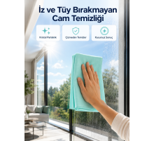 Çok Amaçlı Mikrofiber Cam Bezi Cam Ayna Duşakabin ve Parlak Yüzey Temizlik Bezi