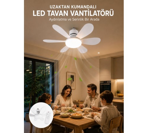 Işıklı Tavan Vantilatörü