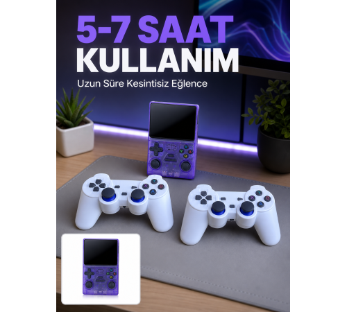 3.5 İnç IPS Ekranlı Çift Kablosuz Kollu Taşınabilir Retro Oyun Konsolu