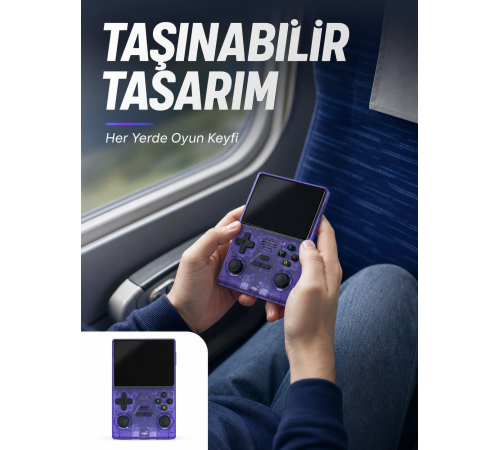 Kablosuz Kollu 3.5 İnç IPS Ekranlı Retro El Oyun Konsolu