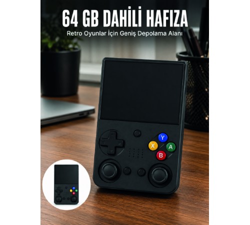 aşınabilir Retro El Oyun Konsolu 64GB Hafızalı IPS Ekranlı Oyun Cihazı