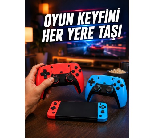 Mini Oyun Konsolu Çift Kablosuz Kontrolcü HDMI Bağlantılı Oyun Cihazı
