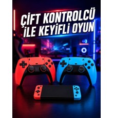 Oyun Konsolu Kablosuz Kontrolcülü Retro Oyun Eğlence Sistemi