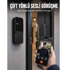 Wi-Fi Bağlantılı Akıllı Kapı Zili Telefon Kontrollü HD Güvenlik Sistemi