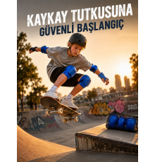 Mavi Çocuk Koruyucu Dizlik Dirseklik ve El Bilek Koruyucu Seti 2 Adet