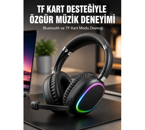 RGB SİYAH KULAKLIK MAX-17